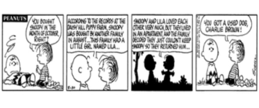 Imagen de Snoopy en un tira